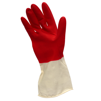 Хозяйственные перчатки красно-белые